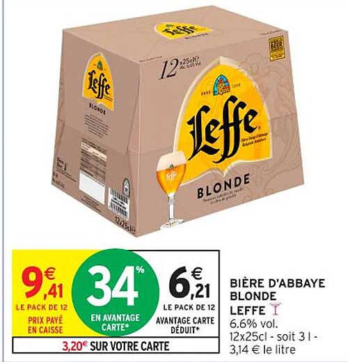 BIÈRE D'ABBAIE BLONDE LEFFE