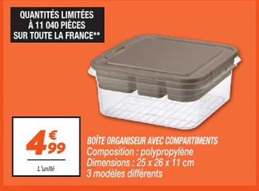 BOÎTE ORGANISEUR AVEC COMPARTIMENTS