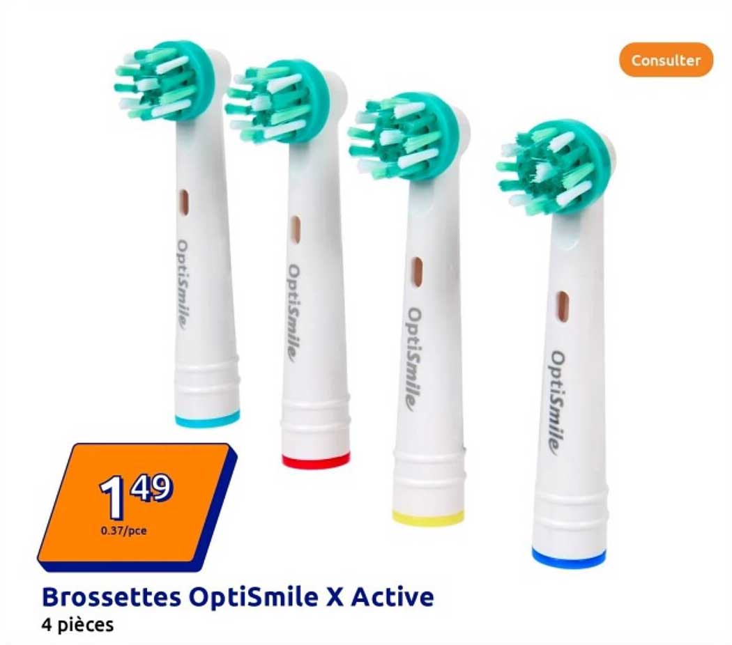 Brossettes OptiSmile X Active 4 pièces