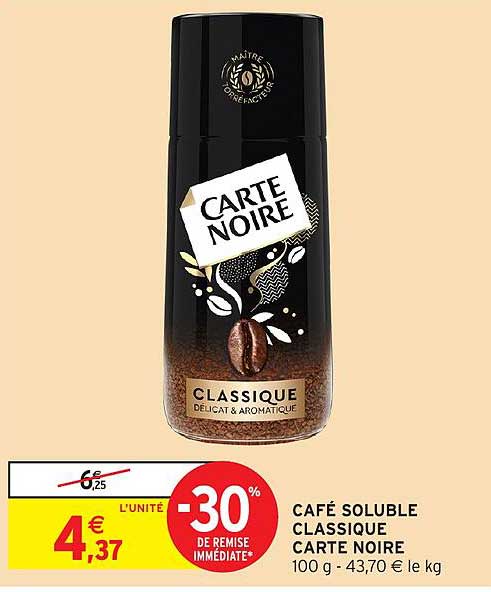 CAFÉ SOLUBLE CLASSIQUE CARTE NOIRE