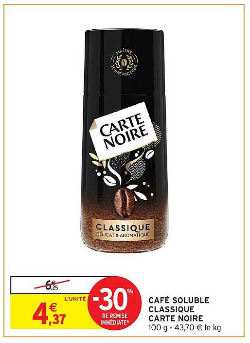 CAFÉ SOLUBLE CLASSIQUE CARTE NOIRE