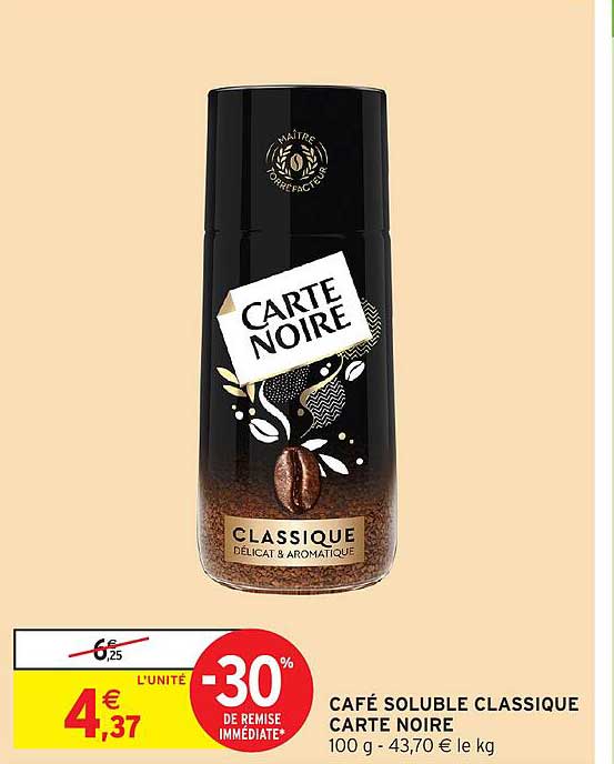 CAFÉ SOLUBLE CLASSIQUE CARTE NOIRE