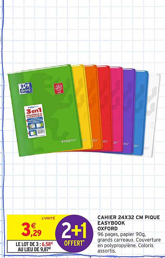 CAHIER 24X32 CM PIQUE EASYBOOK OXFORD