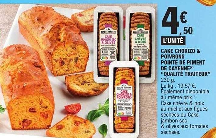 CAKE CHORIZO & POIVRONS POINTE DE PIMENT DE CAYENNE “QUALITÉ TRAITEUR”