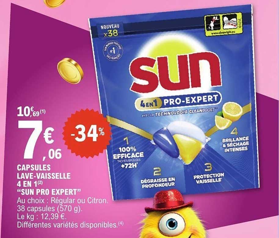 CAPSULES LAVE-VAISSELLE 4 EN 1 "SUN PRO EXPERT"