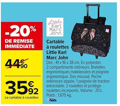 Cartable à roulettes Little Karl Marc John