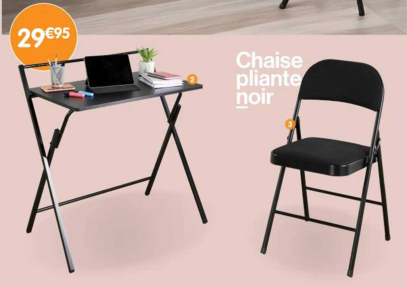 Chaise pliante noir