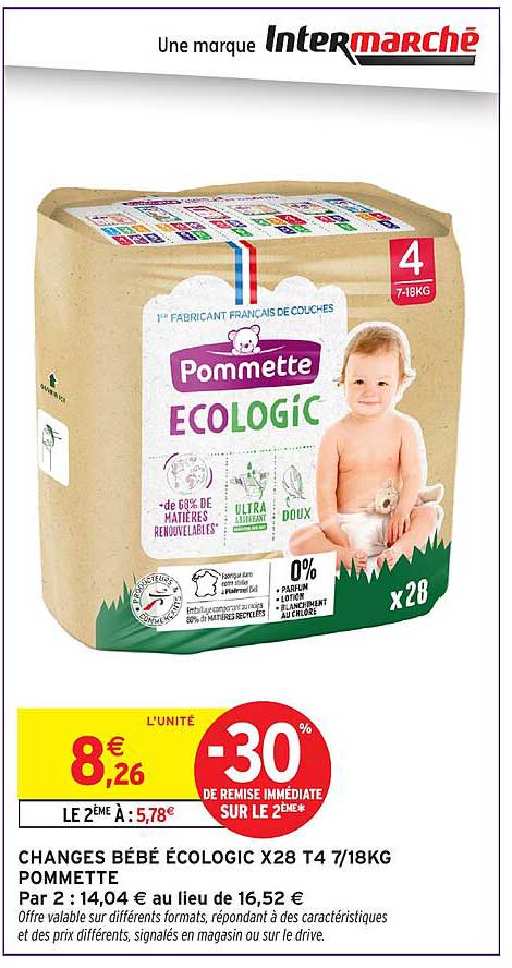 CHANGES BÉBÉ ÉCOLOGIC X28 T4 7/18KG POMMETTE