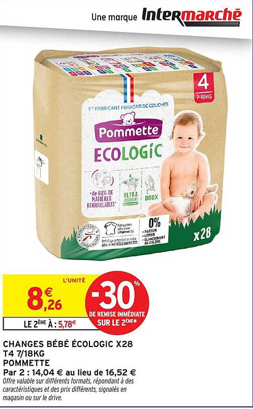 CHANGES BÉBÉ ÉCOLOGIC X28 T4 7/18KG POMMETTE