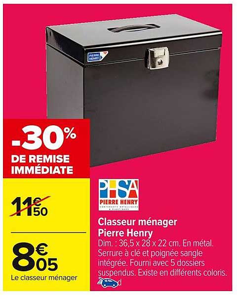 Classeur ménager Pierre Henry