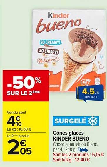 Cônes glacés KINDER BUENO