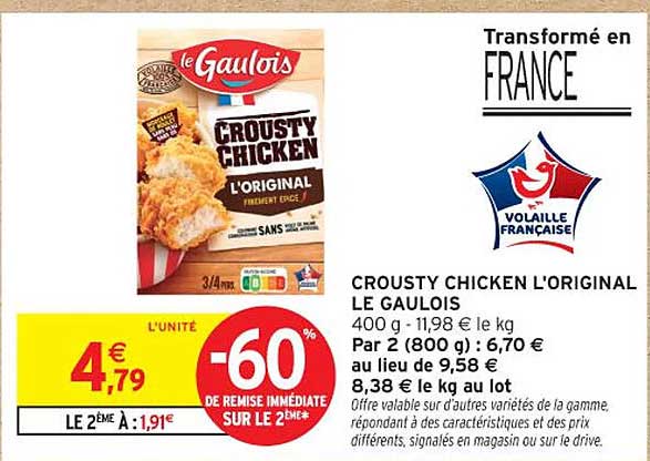 CROUSTY CHICKEN L'ORIGINAL LE GAULOIS