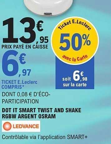 DOT IT SMART TWIST AND SHAKE RGBW ARGENT OSRAM