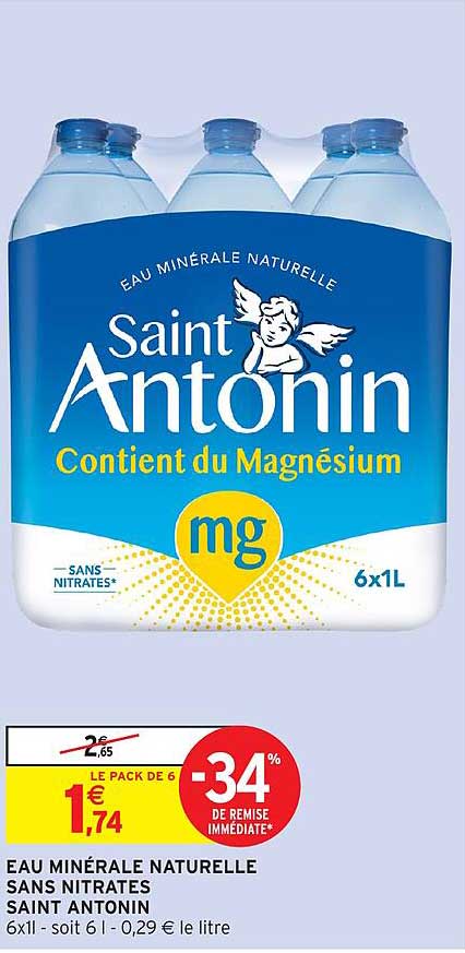 EAU MINÉRALE NATURELLE SANS NITRATES SAINT ANTONIN
