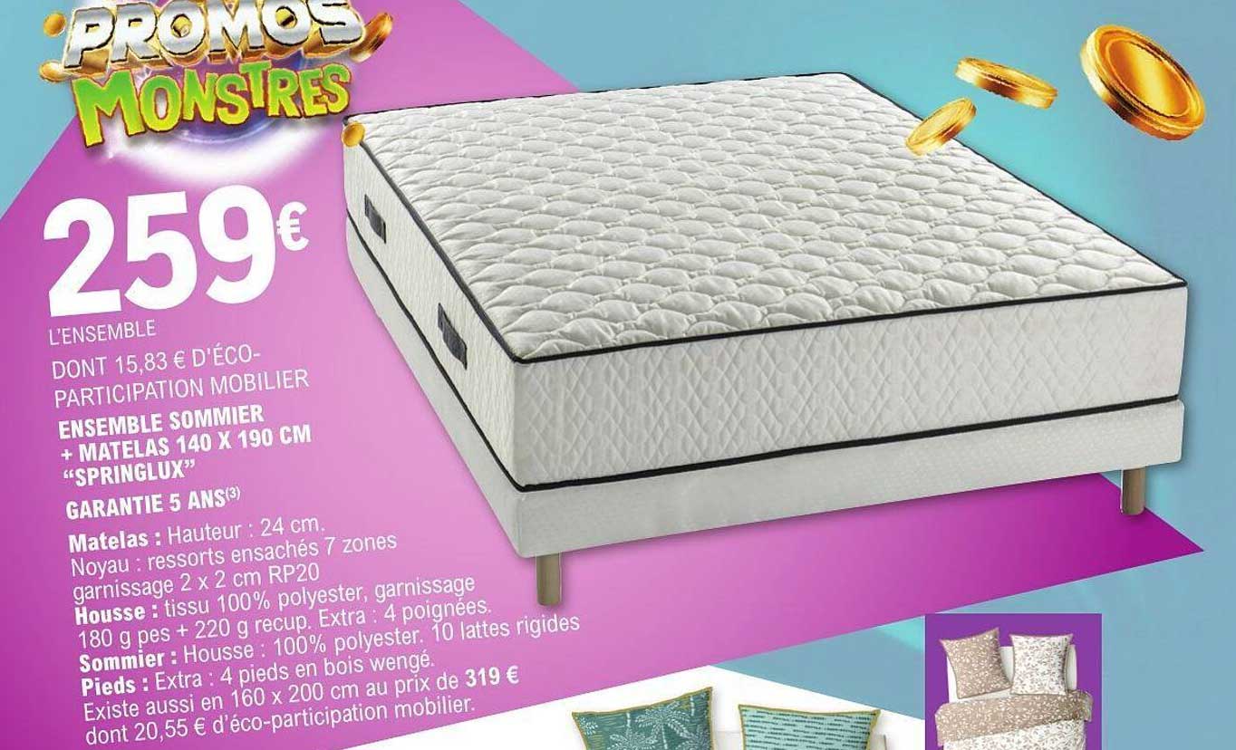 Ensemble sommier + matelas 140 x 190 cm "Springlux"