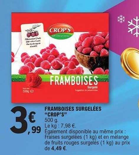 FRAMBOISES SURGELÉES "CROP'S"