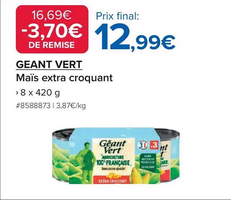 GEANT VERT Mais extra croquant