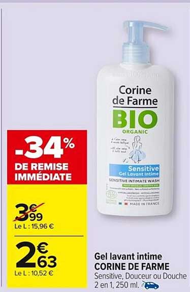 Gel lavant intime CORINE DE FARME
