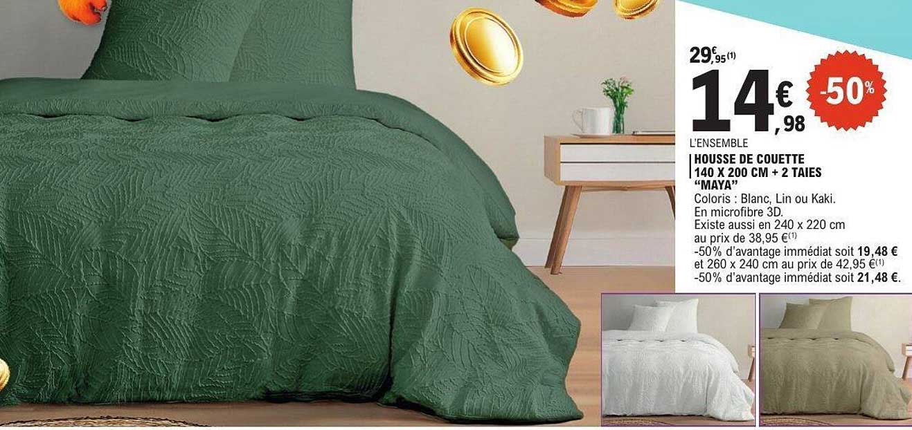 Housse de couette 140 x 200 CM + 2 taies "MAYA"