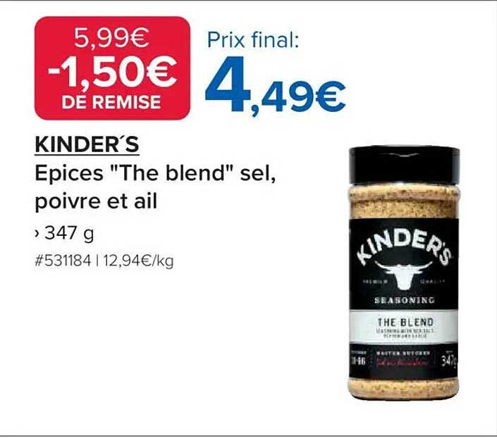 KINDER’S Epices "The blend" sel, poivre et ail