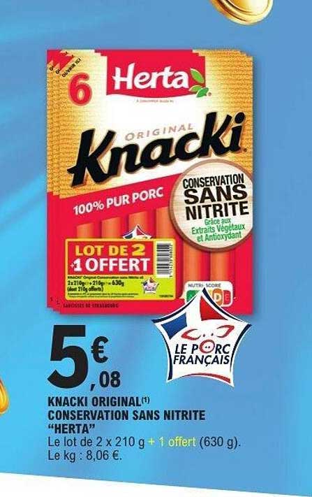 KNACKI ORIGINAL(*) CONSERVATION SANS NITRITE "HERTA"
