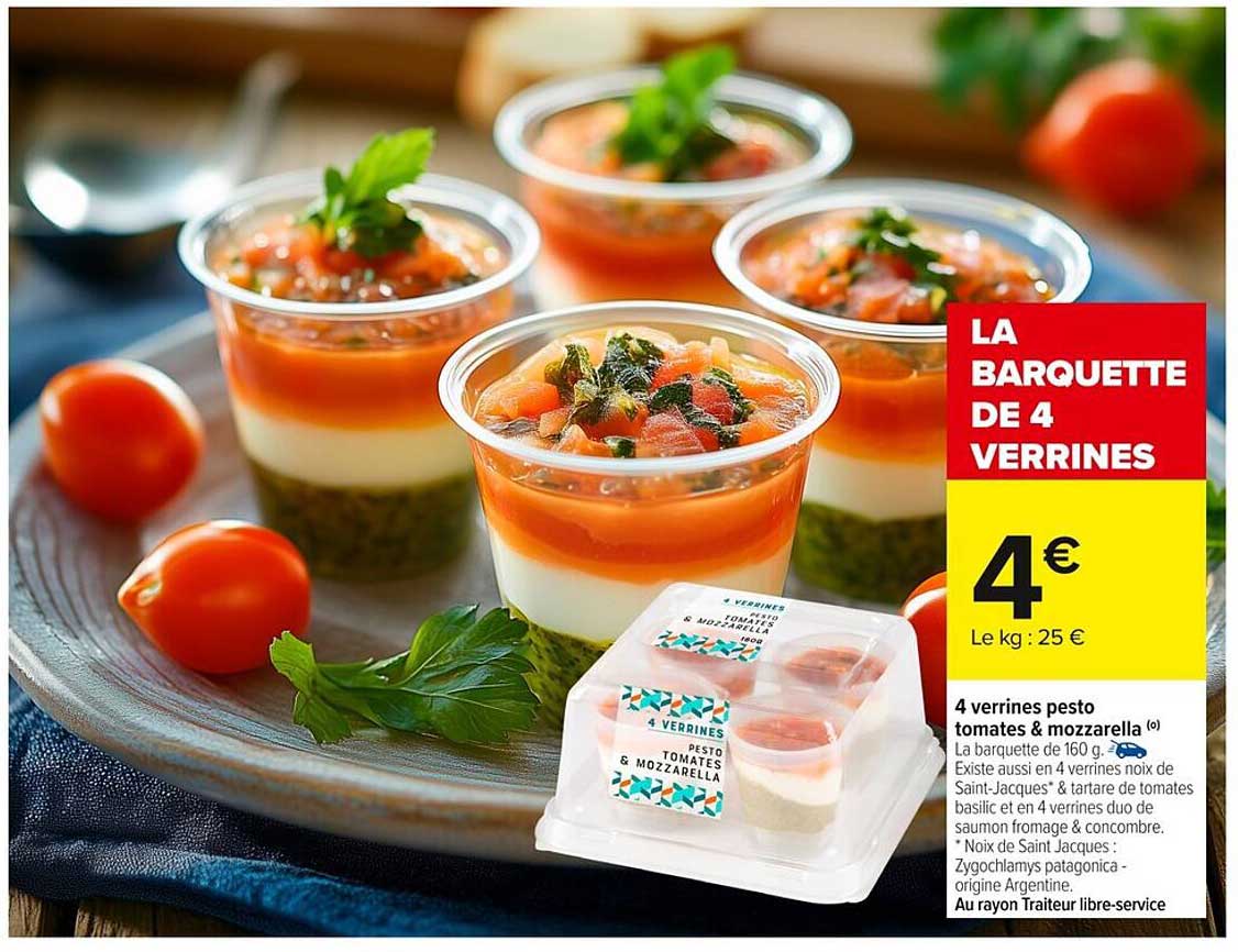LA BARQUETTE DE 4 VERRINES