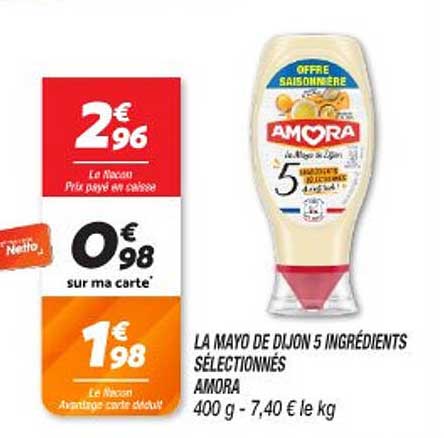 LA MAYO DE DIJON 5 INGRÉDIENTS SÉLECTIONNÉS AMORA