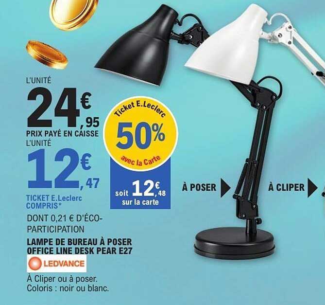 LAMPE DE BUREAU À POSER OFFICE LINE DESK PEAR E27