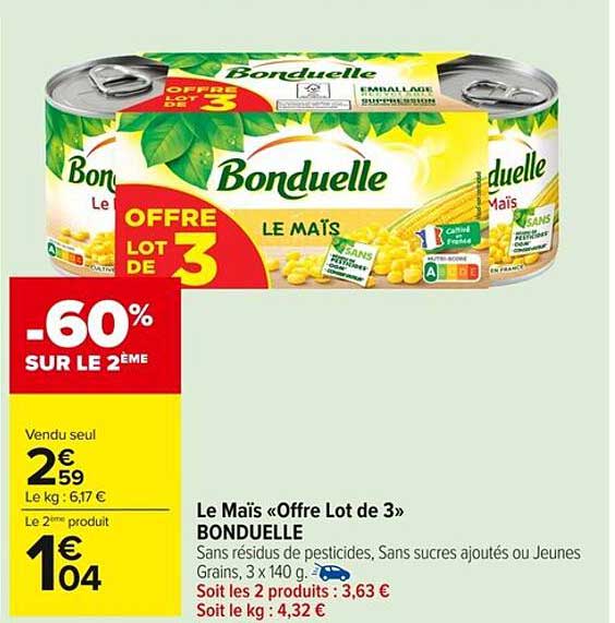 Le Maïs «Offre Lot de 3» BONDUELLE