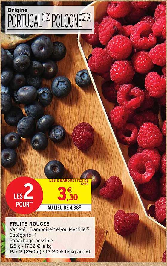 LES 2 BARQUETTES DE 125G