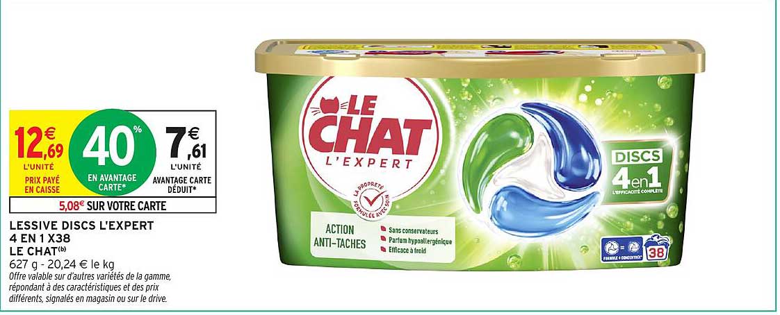 LESSIVE DISCS L'EXPERT 4 EN 1 X38 LE CHAT