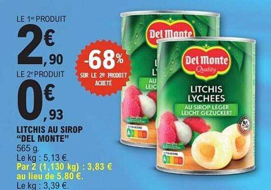 LITCHIS AU SIROP “DEL MONTE”