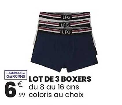 LOT DE 3 BOXERS