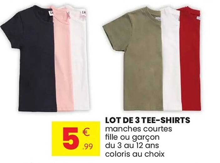 LOT DE 3 TEE-SHIRTS
