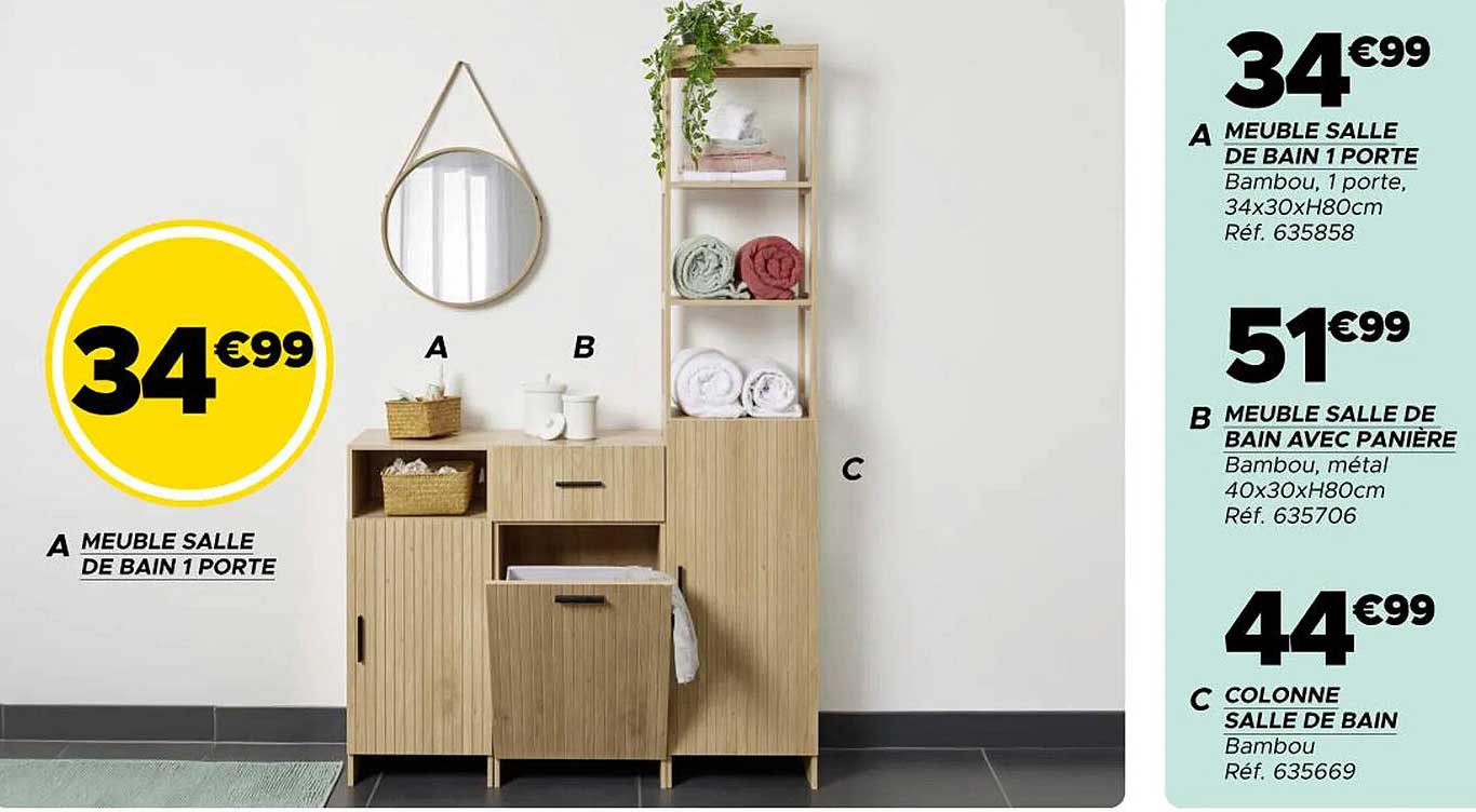 MEUBLE SALLE DE BAIN 1 PORTE