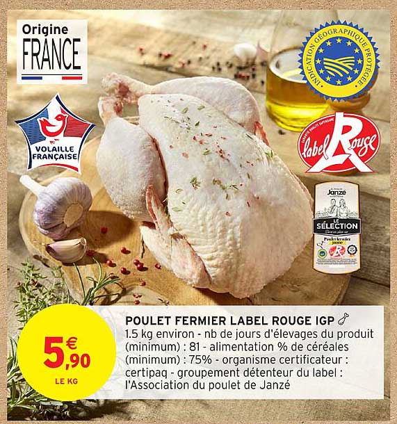 POULET FERMIER LABEL ROUGE IGP