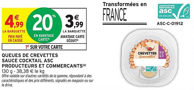 QUEUES DE CRÉVETTES SAUCE COCKTAIL ASC
