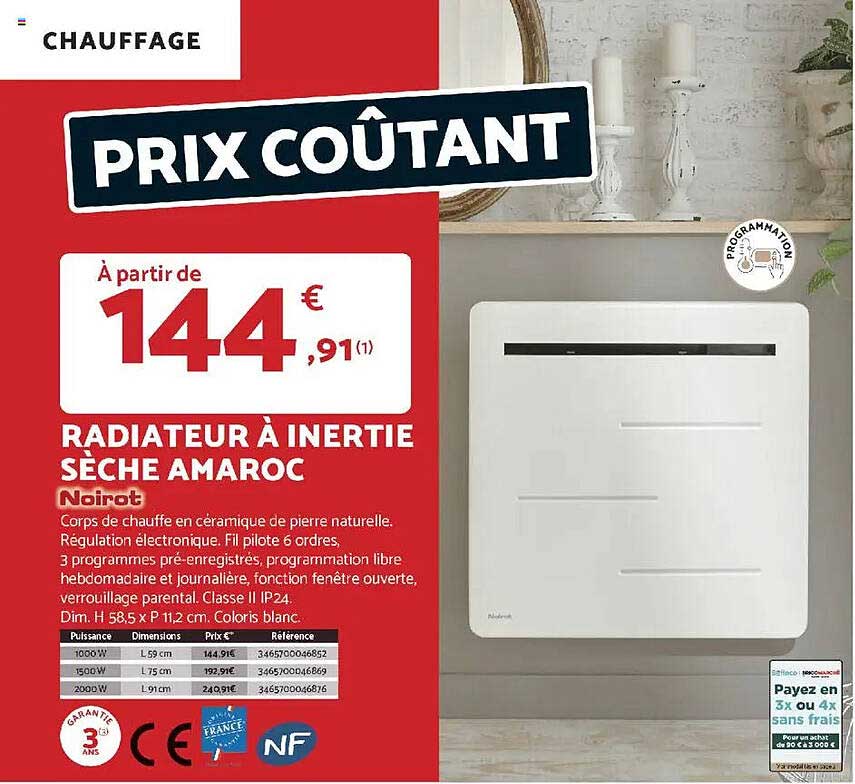 RADIATEUR À INERTIE SÈCHE AMAROC