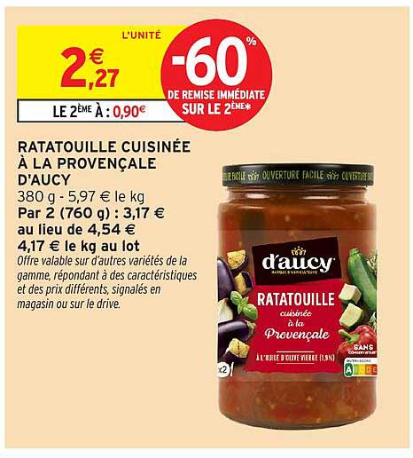 RATATOUILLE CUISINÉE À LA PROVENÇALE D'AUCY
