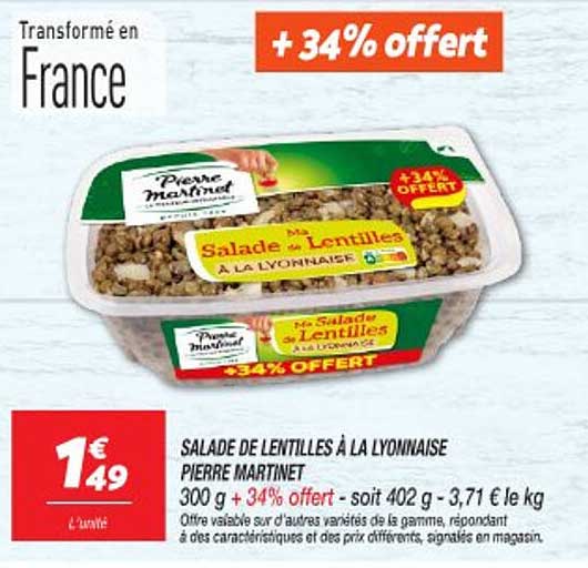 SALADE DE LENTILLES À LA LYONNAISE PIERRE MARTINET