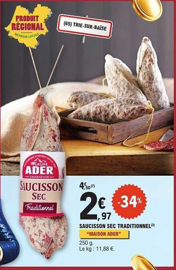 SAUCISSON SEC TRADITIONNEL "MAISON ADER"