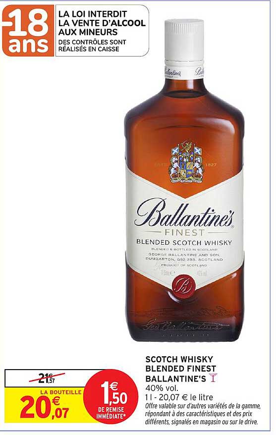 SCOTCH WHISKY BLENDED FINEST BALLANTINE'S