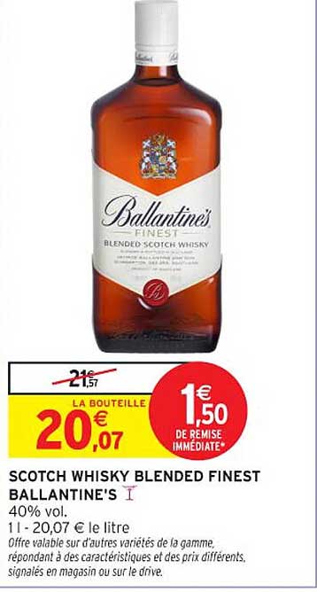SCOTCH WHISKY BLENDED FINEST BALLANTINE'S