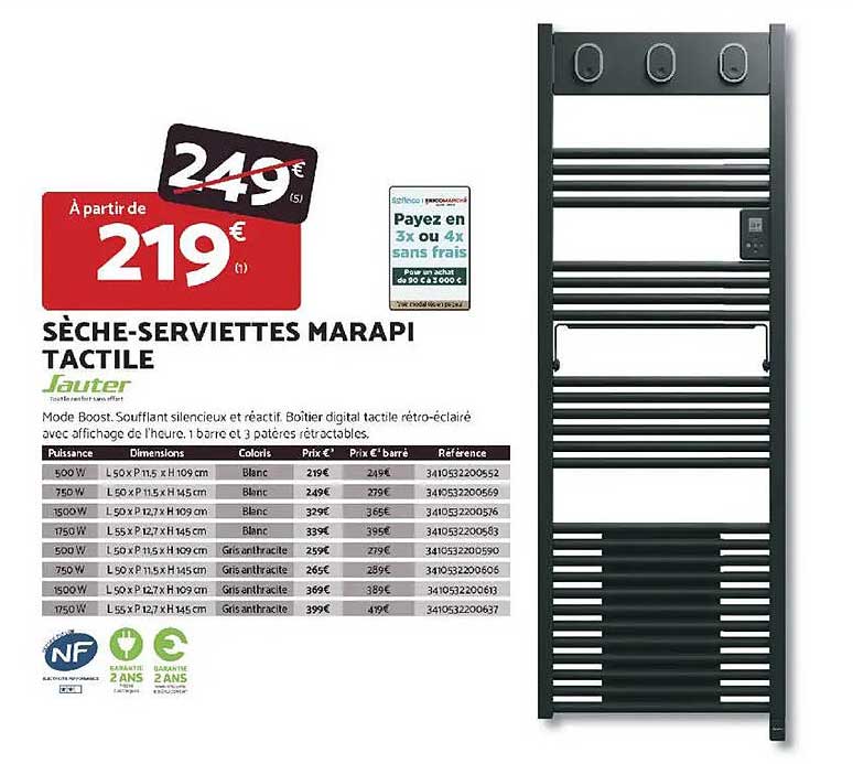SÈCHE-SERVIETTES MARAPI TACTILE