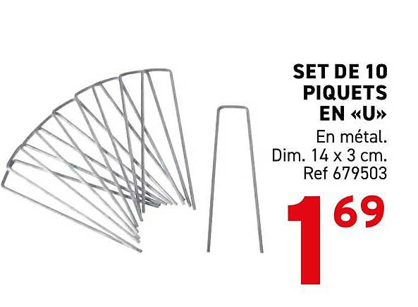 SET DE 10 PIQUETS EN «U»