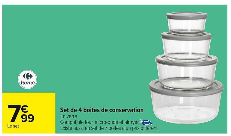 Set de 4 boîtes de conservation