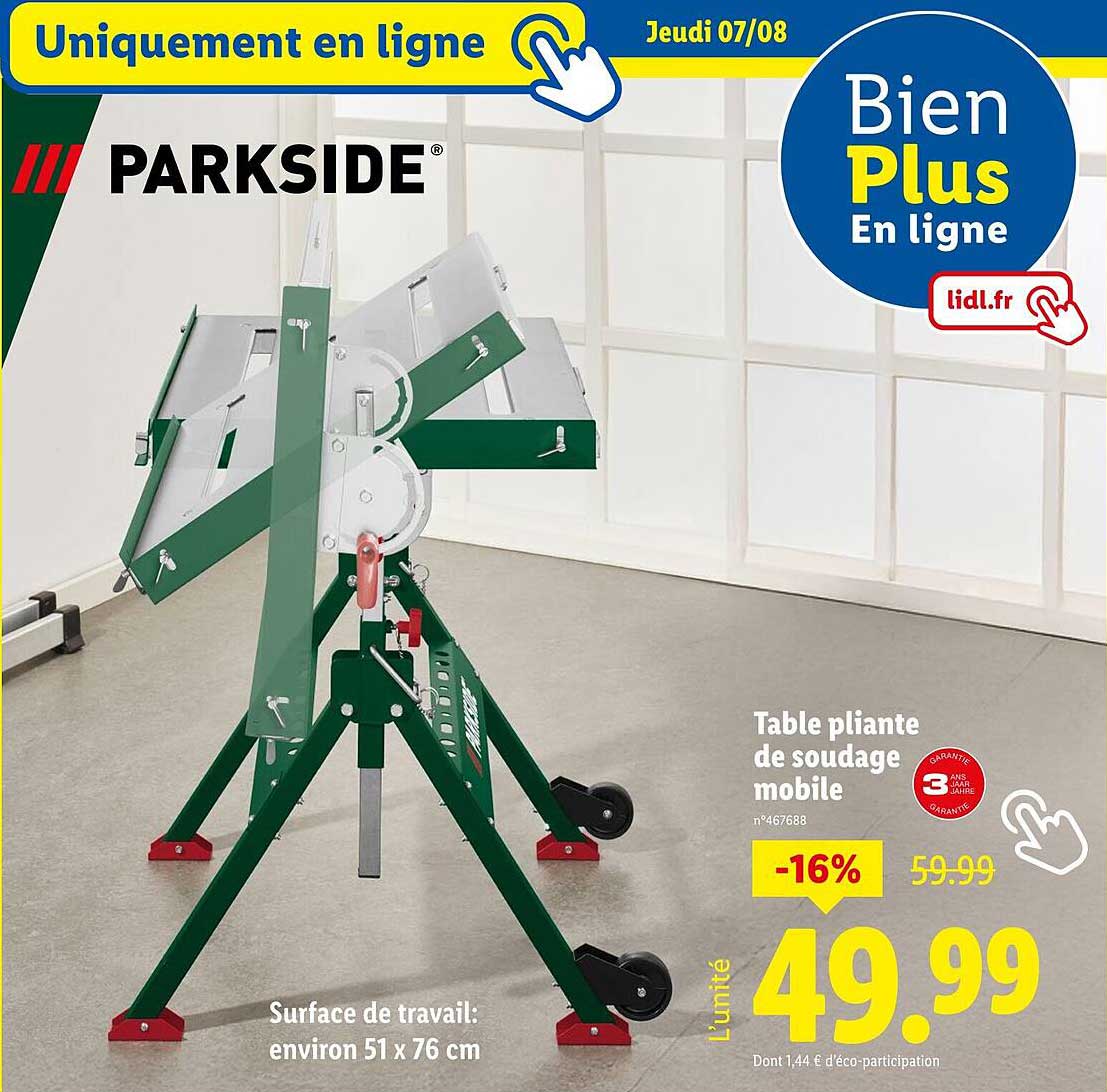 Table pliante de soudage mobile
