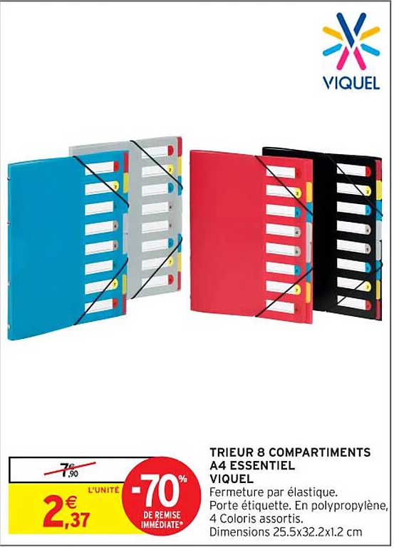 TRIEUR 8 COMPARTIMENTS A4 ESSENTIEL VIQUEL
