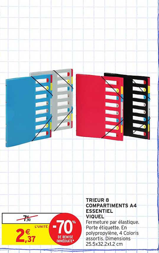 TRIEUR 8 COMPARTIMENTS A4 ESSENTIEL VIQUEL