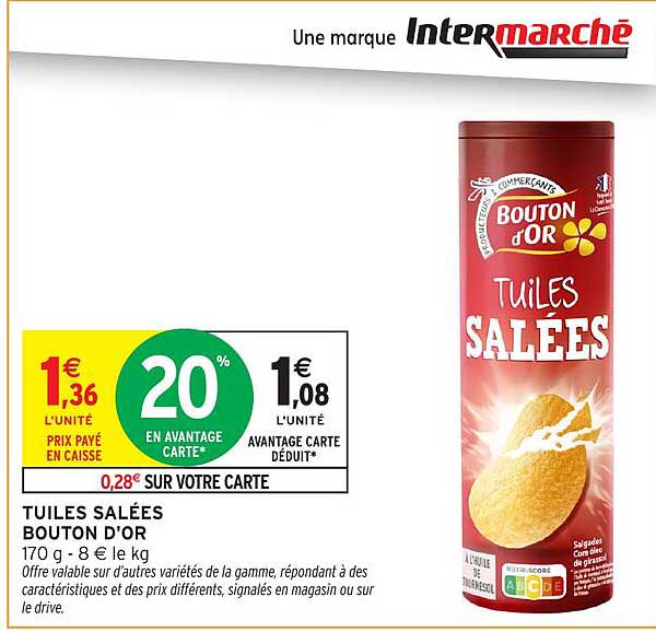 TUILES SALÉES BOUTON D'OR